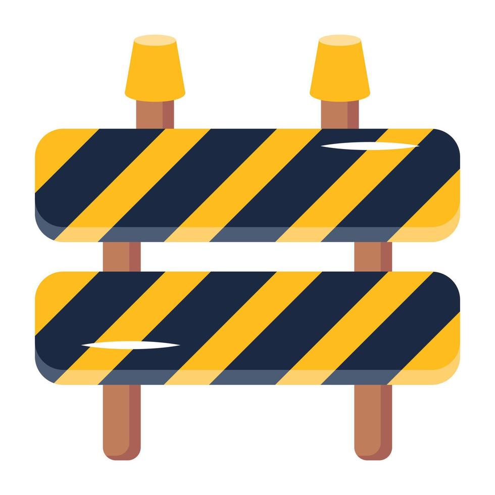 A modern flat icon of barrier vector