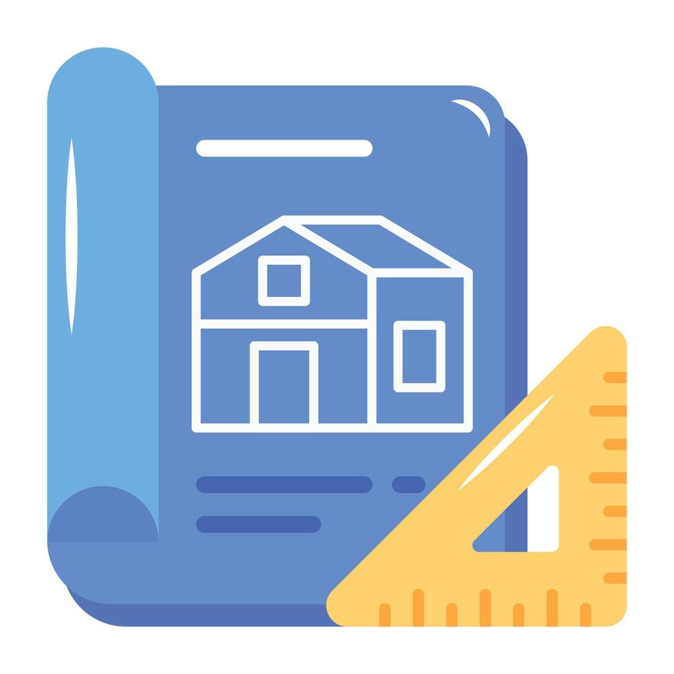 A handy flat icon of architectural plan vector