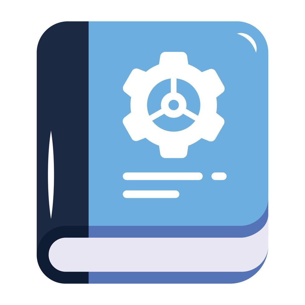 An editable flat icon of engineering book vector