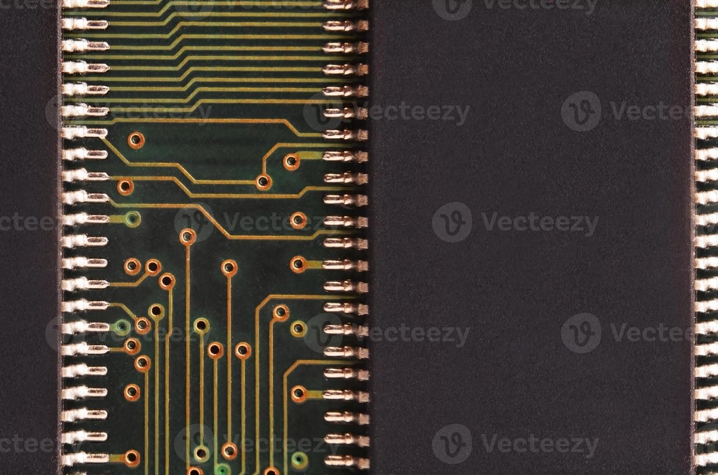 Close up of colored micro circuit board. Abstract technology background photo