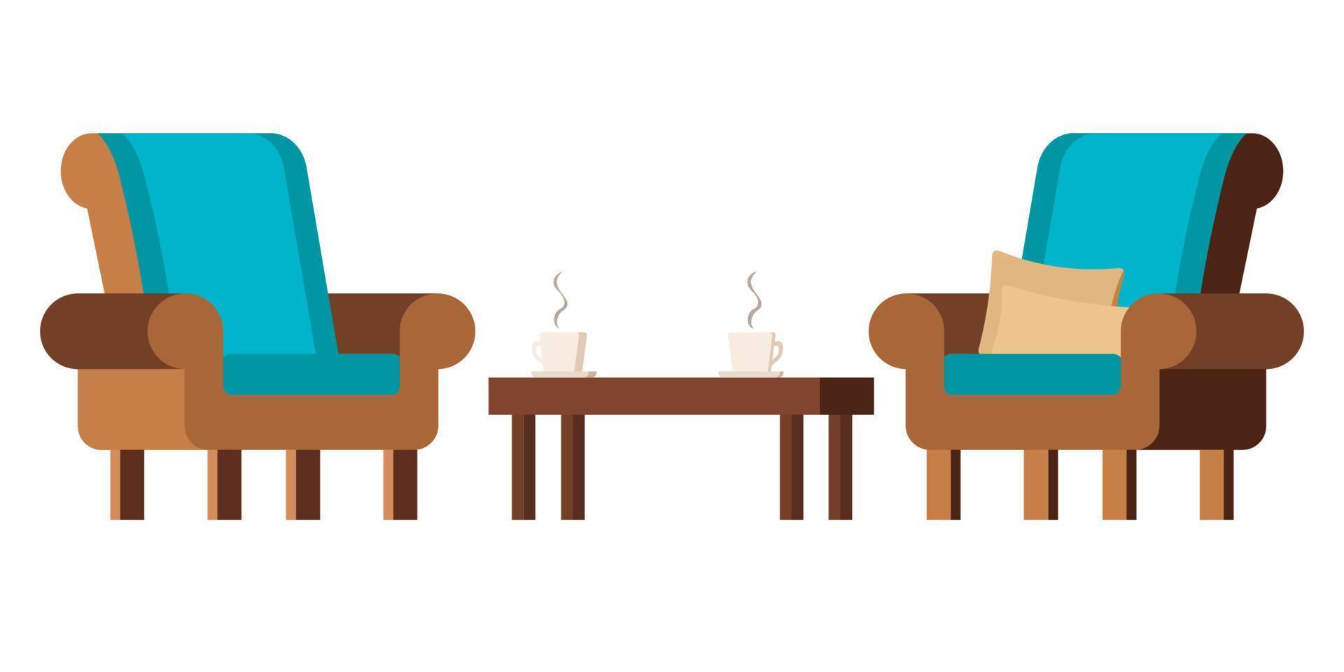 Clip art image cozy living room furniture vector