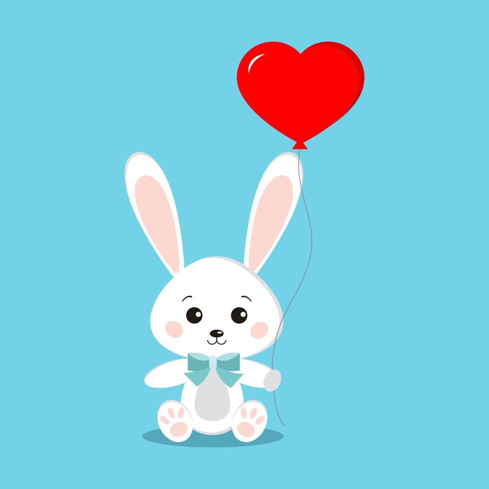 Sweet and cute white bunny rabbit in sitting pose vector