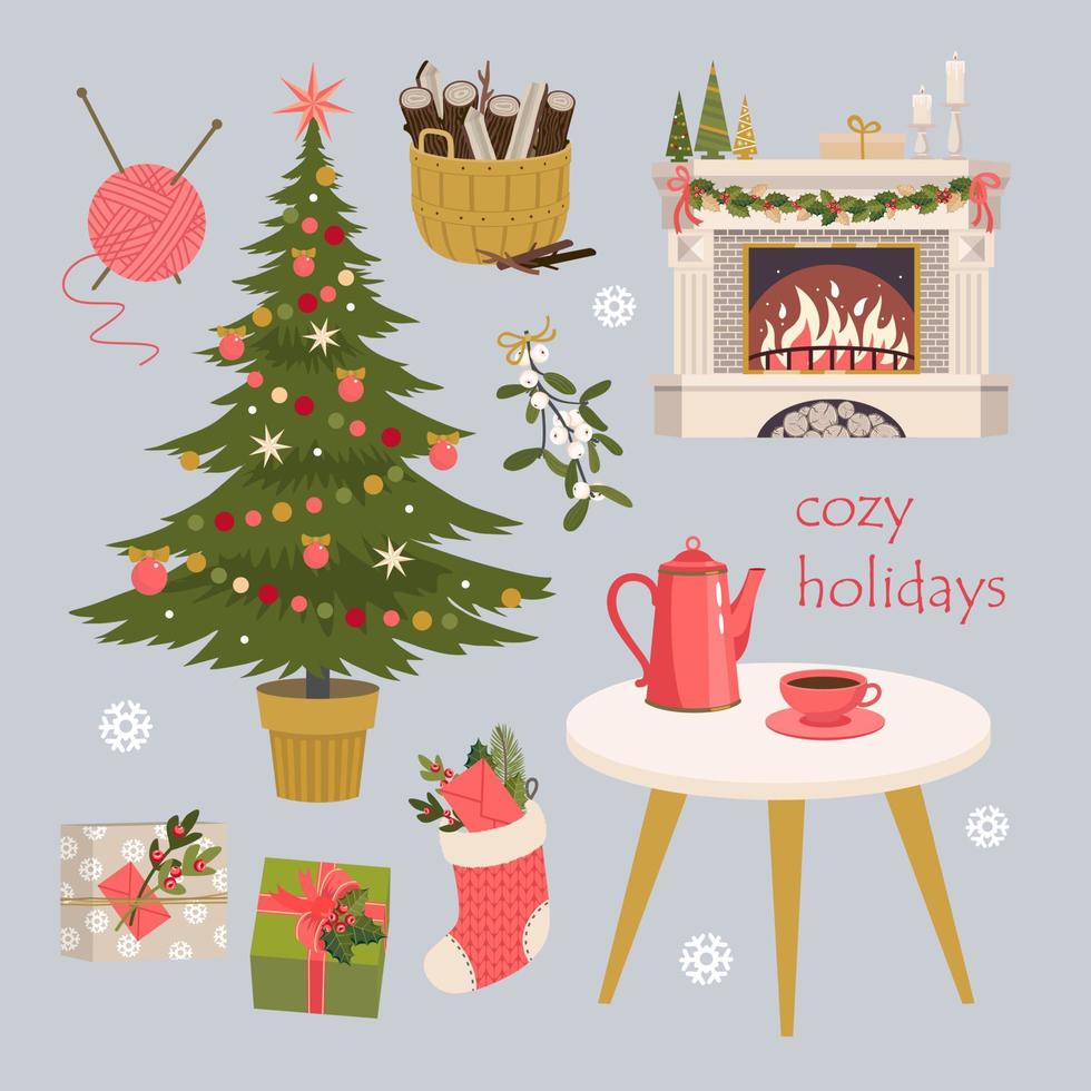 COZY HOLIDAYS SET vector