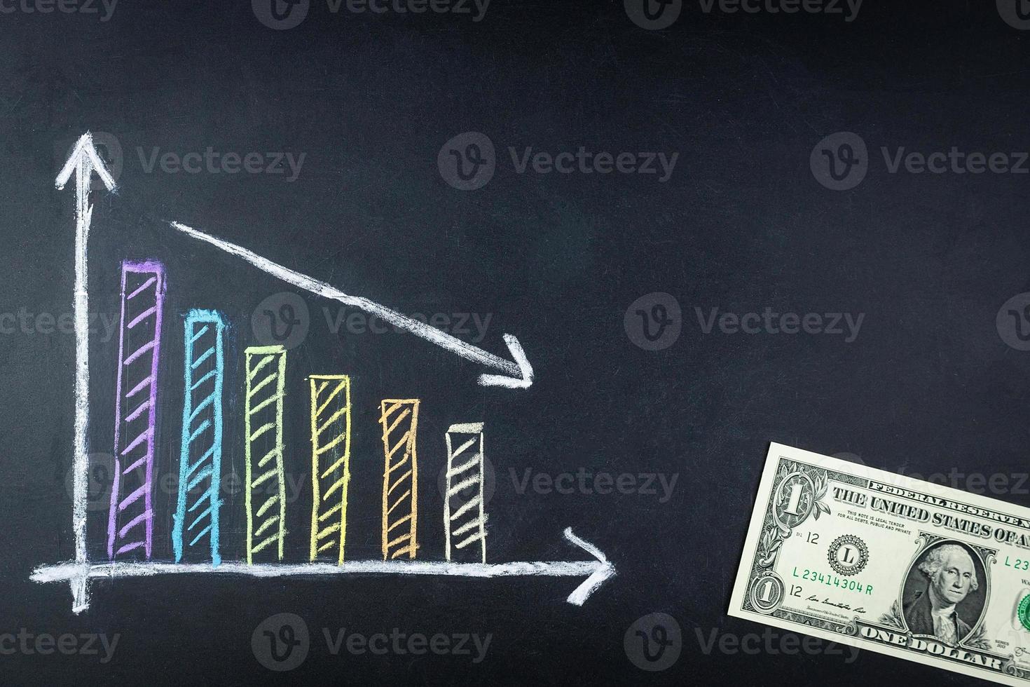 business chart fall of dollar photo