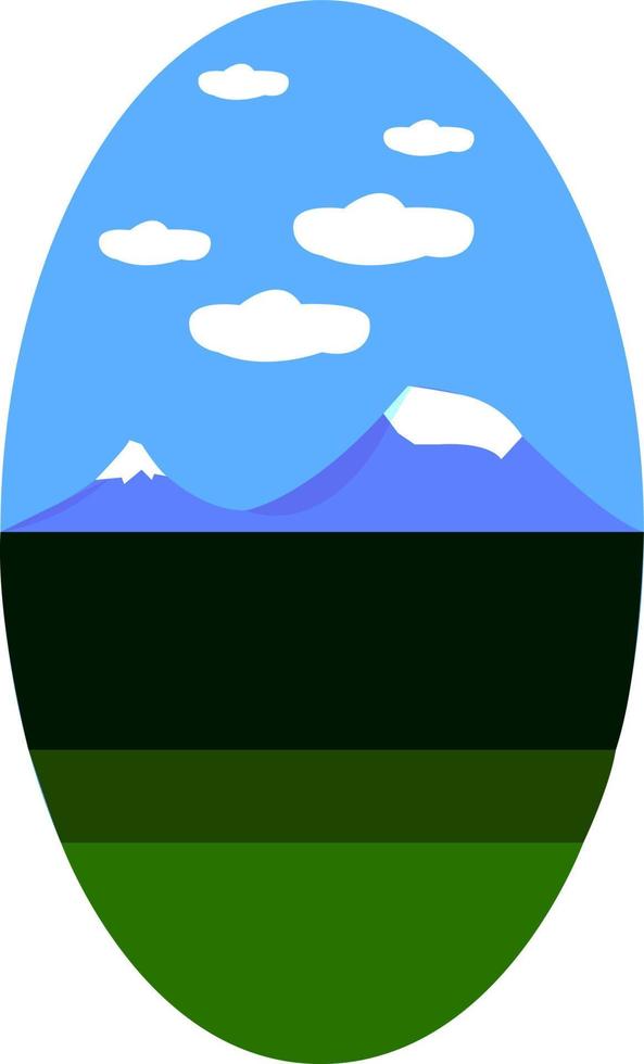 A blue mountains, vector or color illustration.