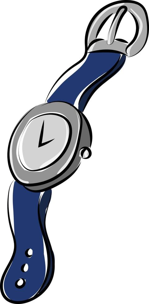 Wrist watch, illustration, vector on white background.