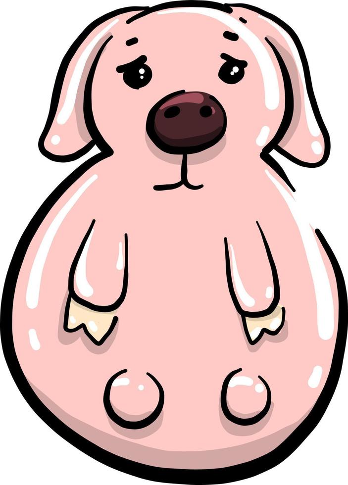 Sad pig, illustration, vector on white background