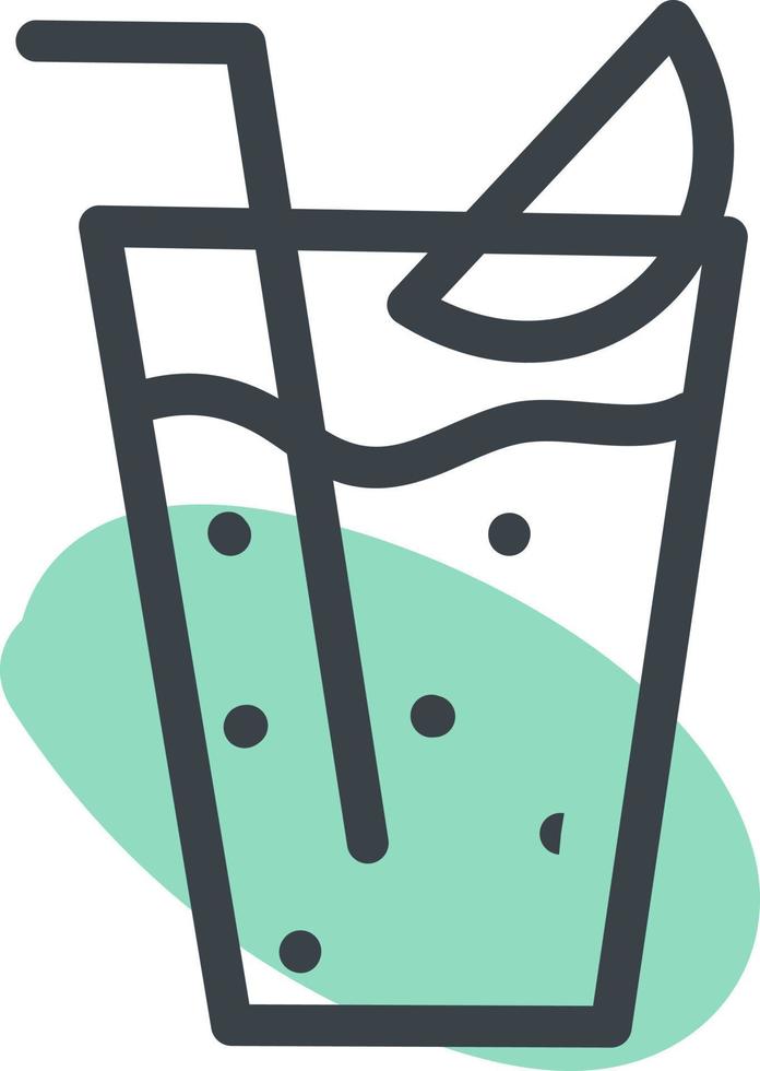 Blue coctail, illustration, vector, on a white background. vector