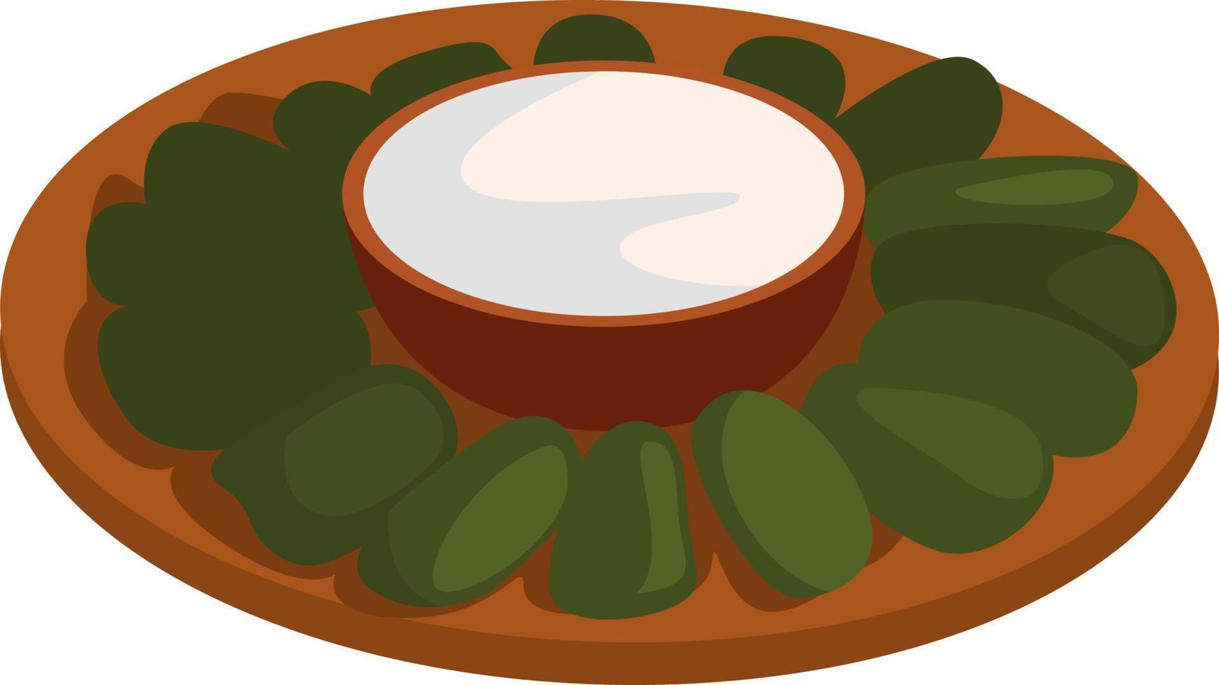 comida dolma, ilustración, vector sobre fondo blanco