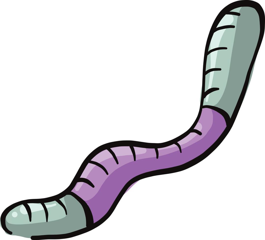 Purple jelly worms, illustration, vector on a white background.