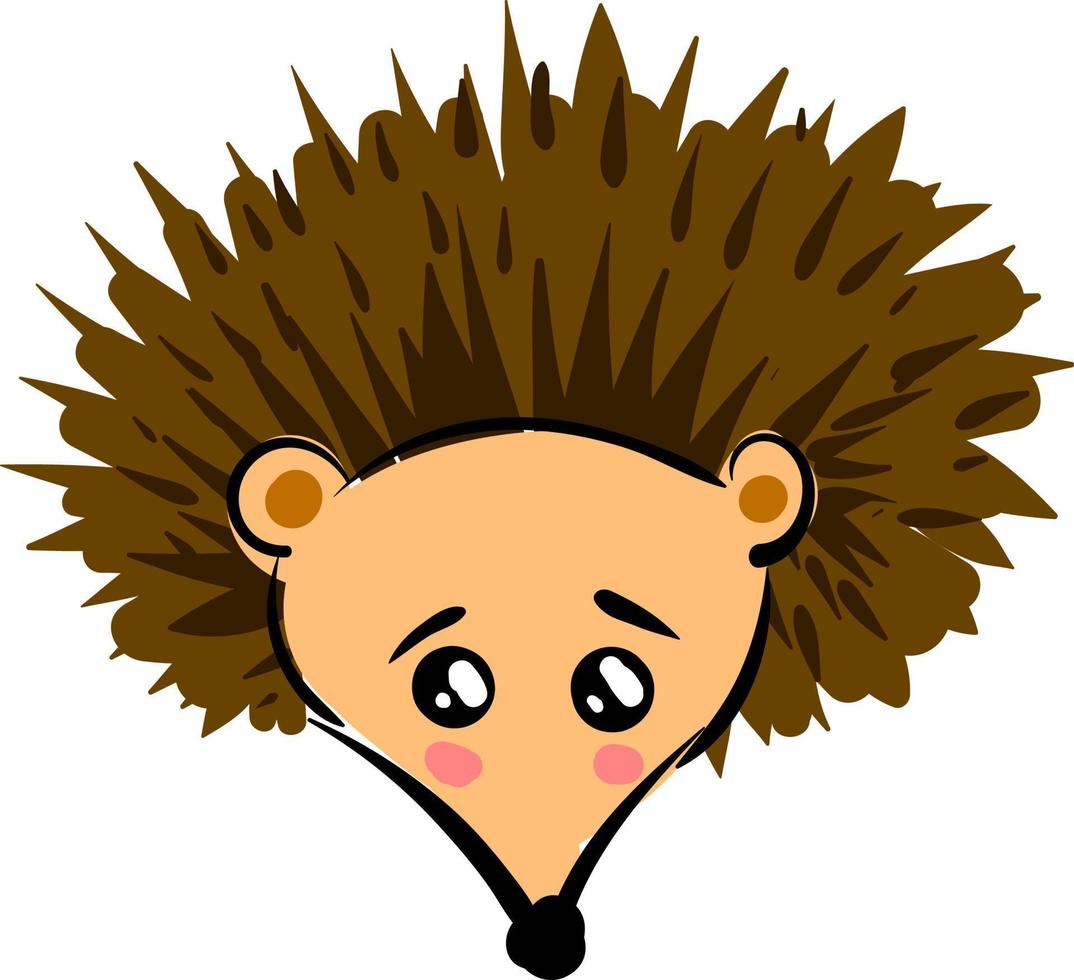 Little hedgehog, illustration, vector on white background.