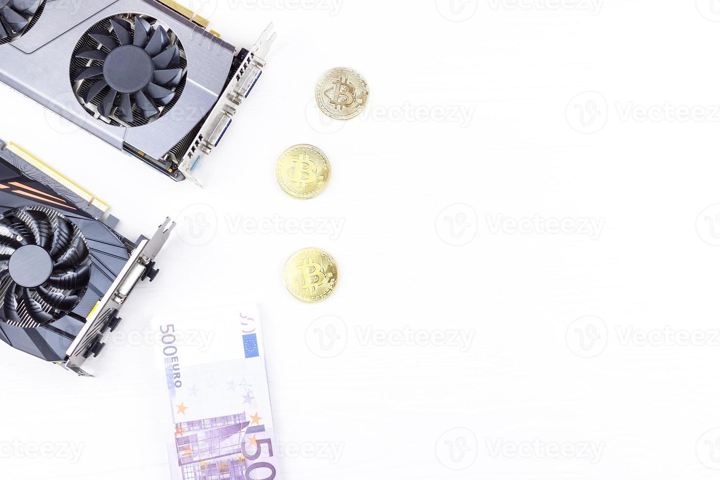 Video card and bitcoin photo
