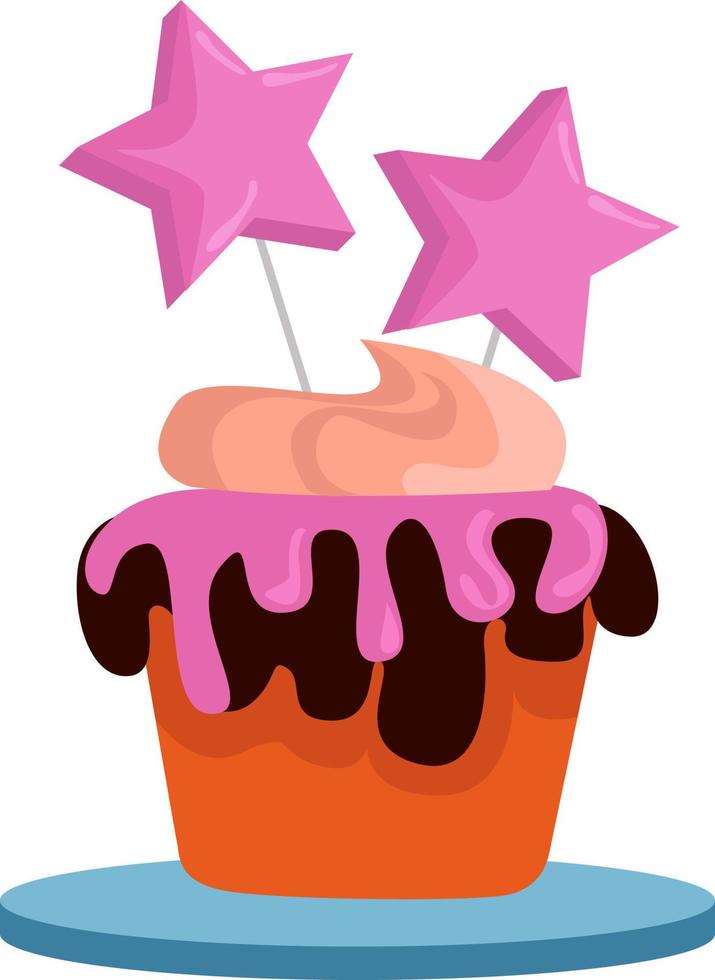 Little cake, illustration, vector on white background.