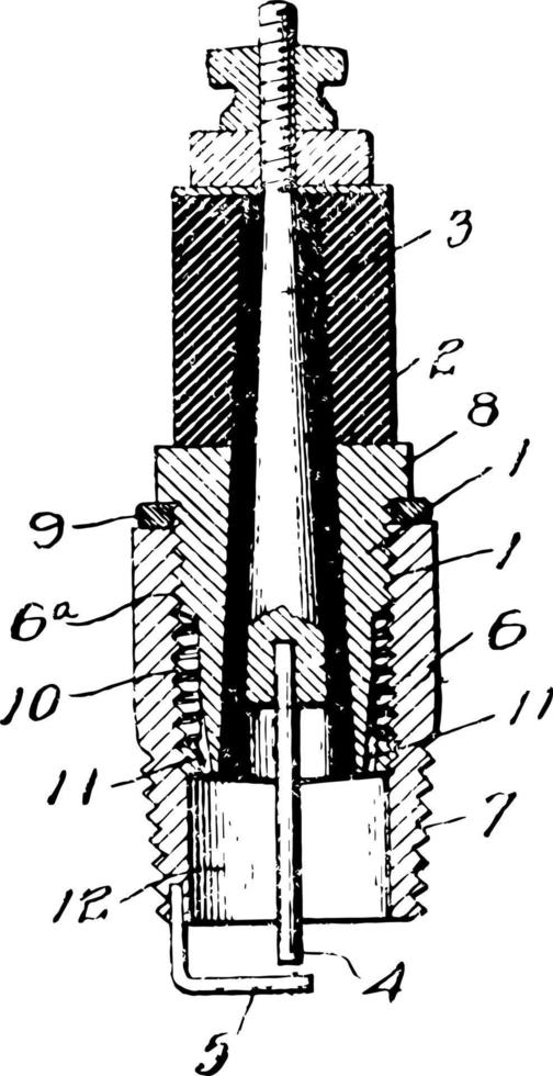 Spark Plug vintage illustration. vector