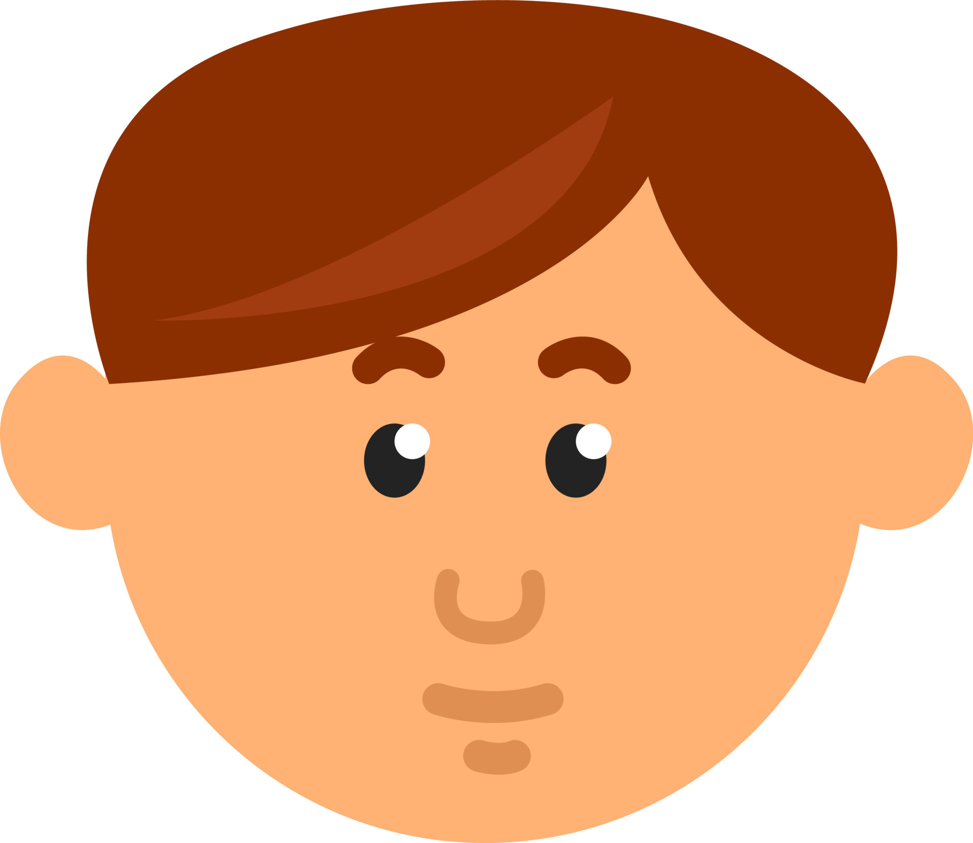 Boy with dark brown hair, illustration, vector on a white background.  13588779 Vector Art at Vecteezy
