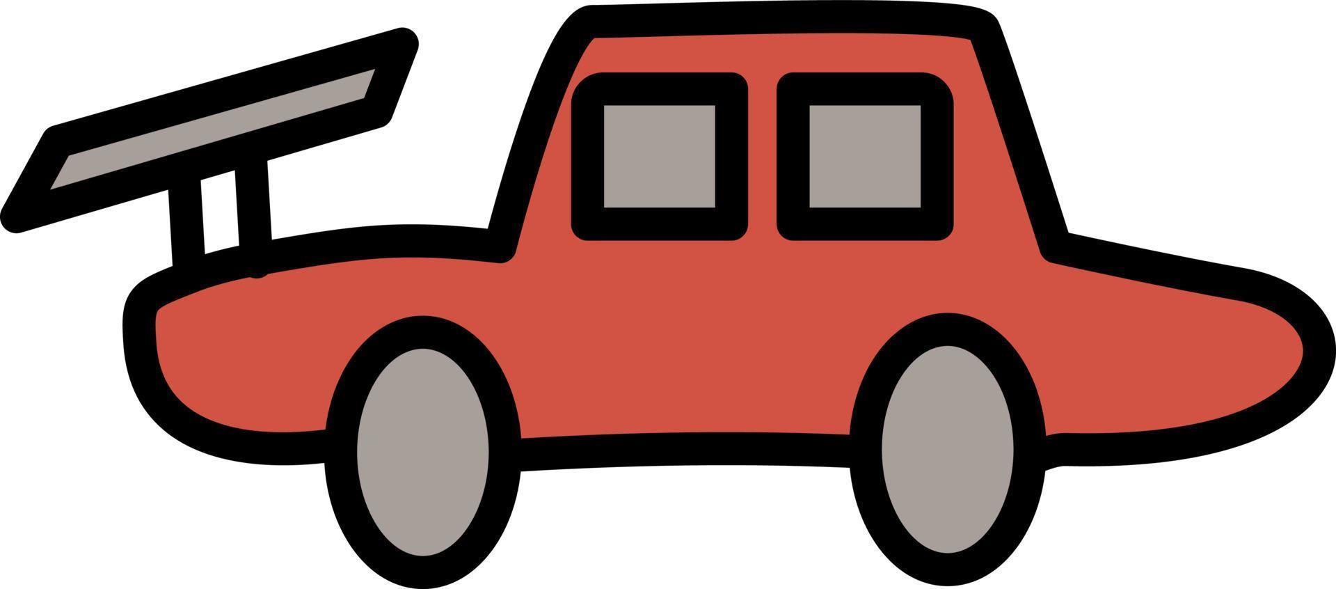 coche rojo con motor, ilustración, vector, sobre un fondo blanco. vector