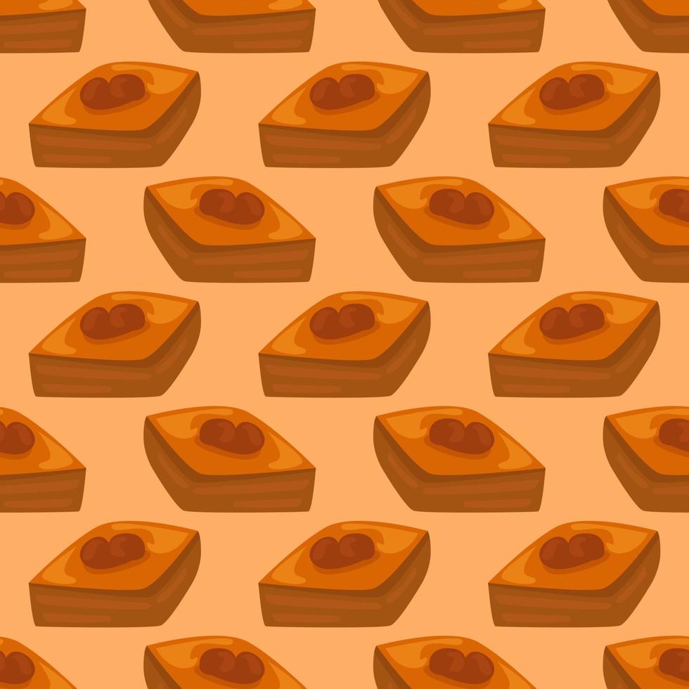 patrón de baklava, patrón sin costuras sobre fondo naranja. vector