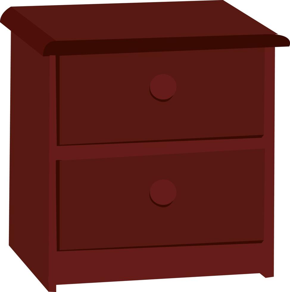 Bedside table, illustration, vector on white background.