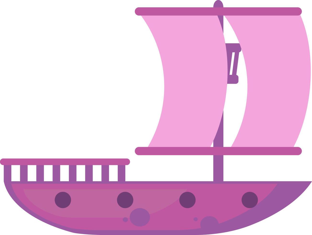 Big pink ship,illustration,vector on white background vector