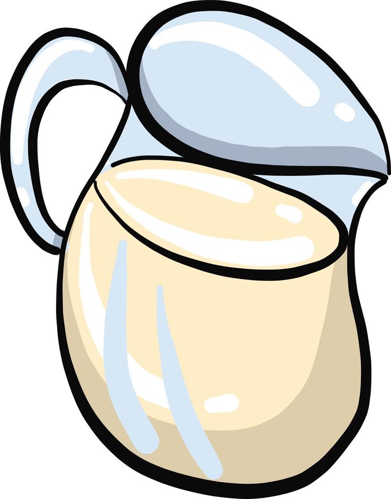 leche fresca, ilustración, vector sobre fondo blanco.