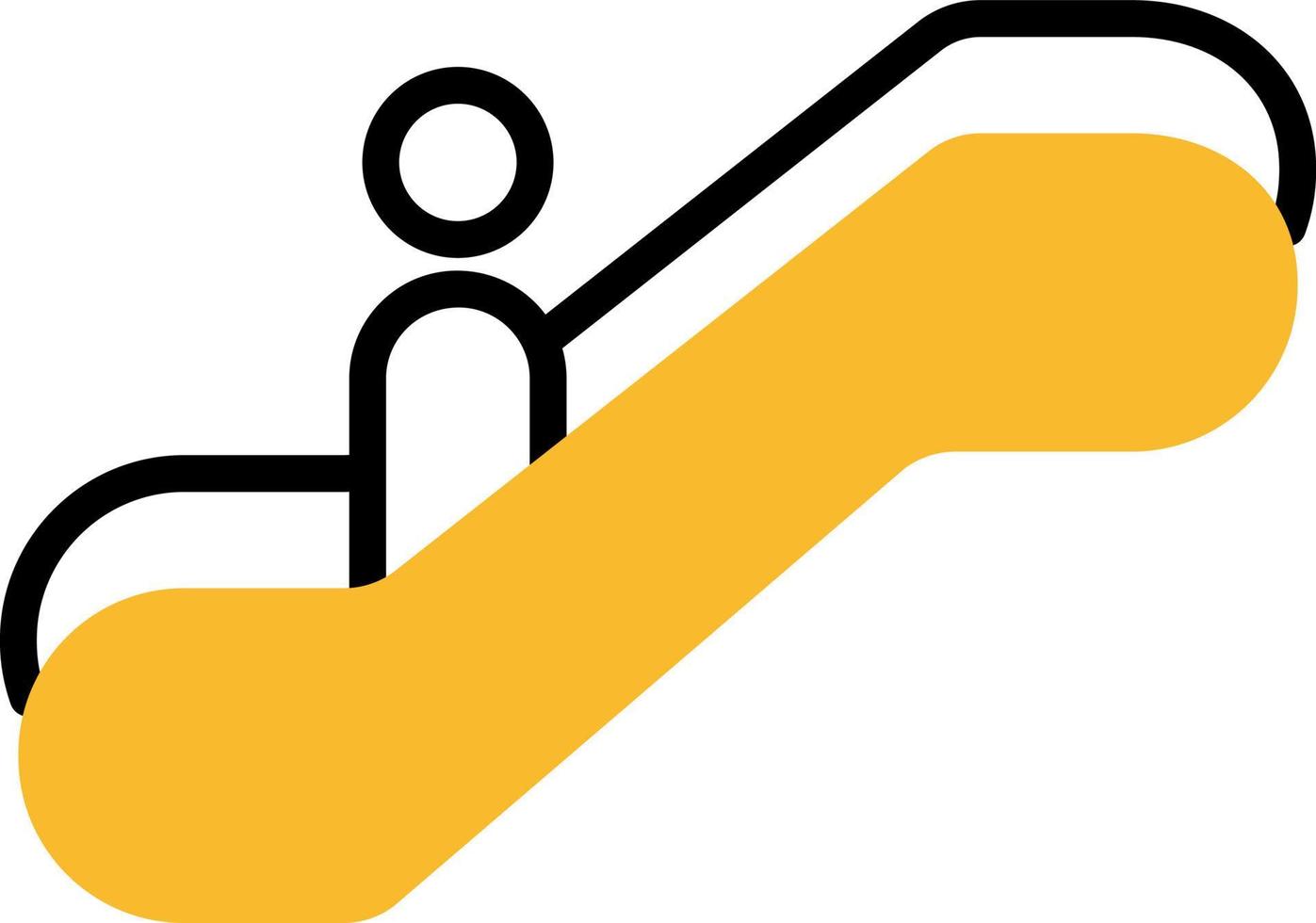 Shopping mall escalator, illustration, vector on a white background.