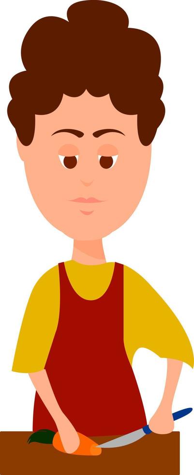 Housewife, illustration, vector on white background.