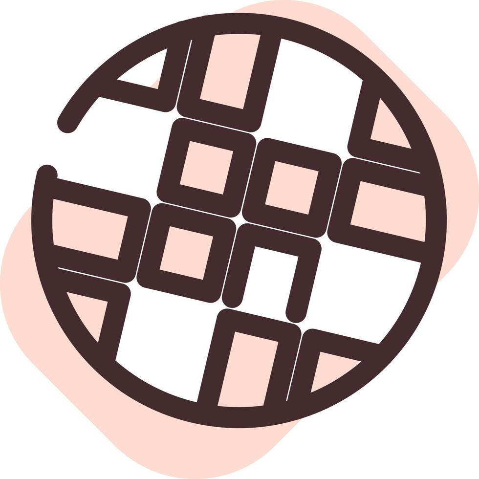 Sweet waffle, illustration, vector on a white background.