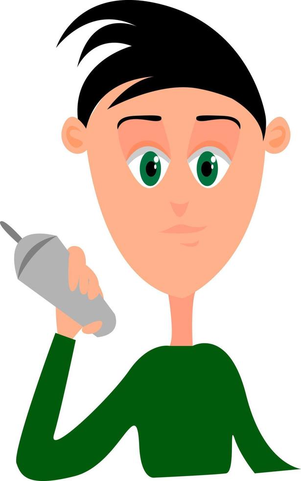 Bartender, illustration, vector on white background.