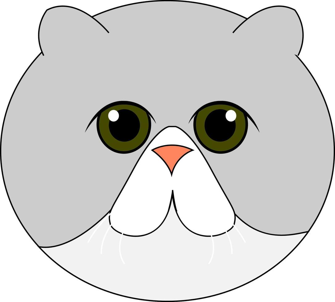 Funny fat cat, illustration, vector on white background.