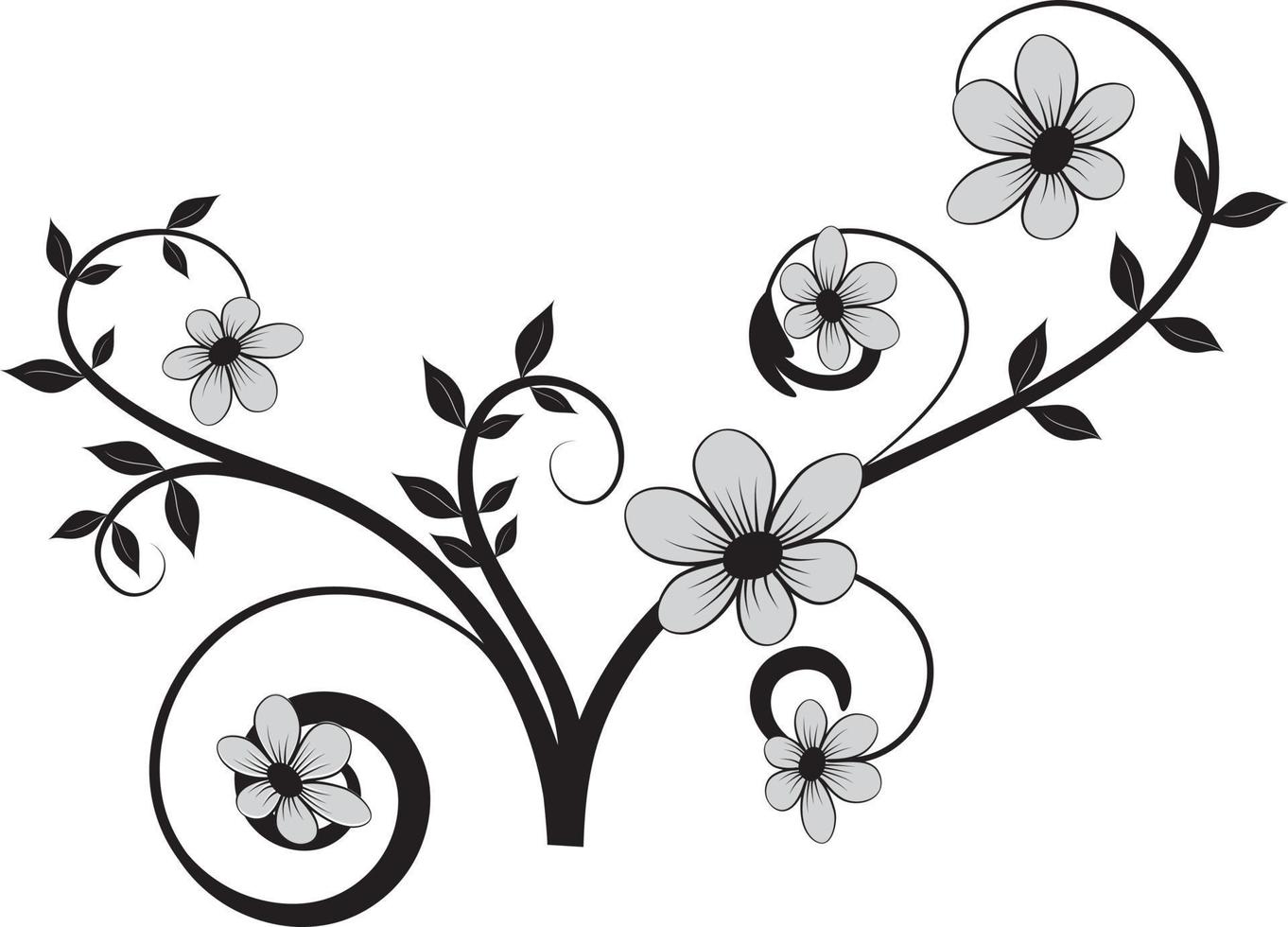 Abstract floral ornament vector
