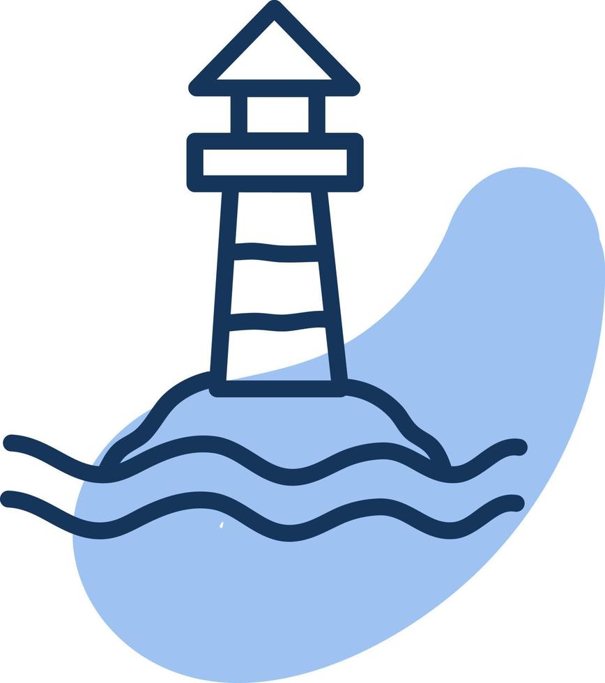 Sea lighthouse, illustration, vector, on a white background. vector