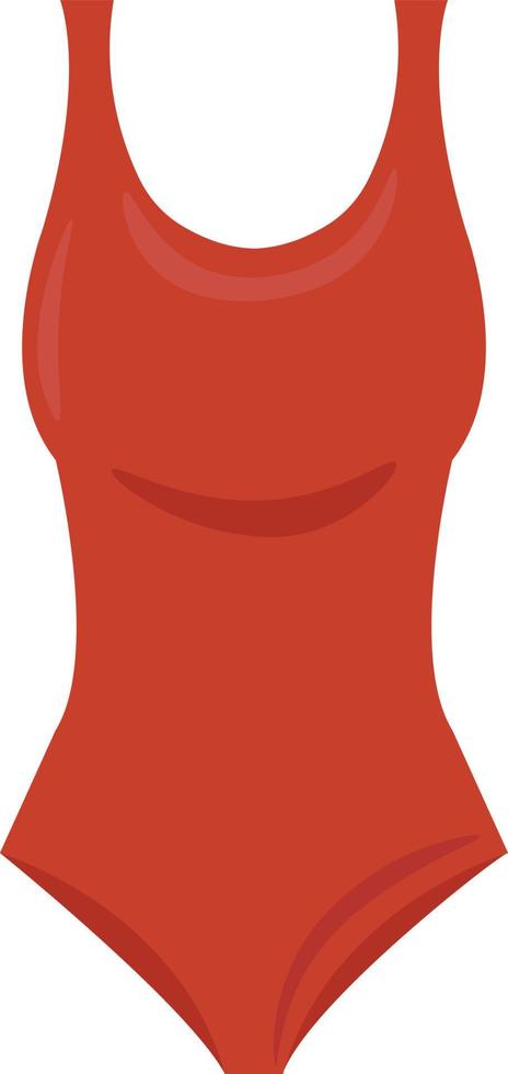 Red swimsuit, illustration, vector on white background.