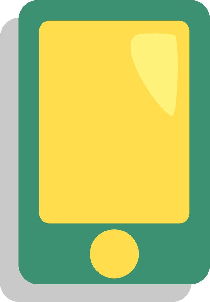 Green study phone, illustration, vector, on a white background. vector