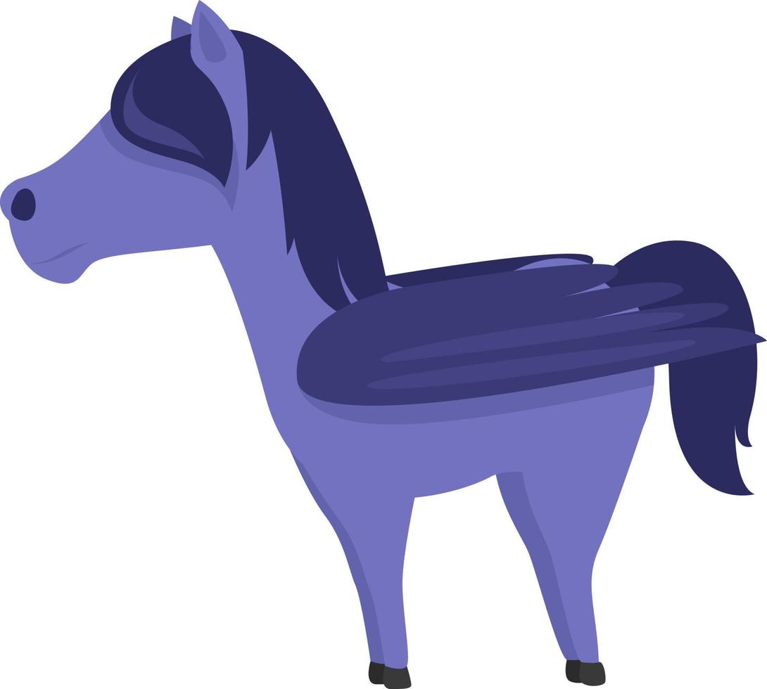 Blue horse , illustration, vector on white background