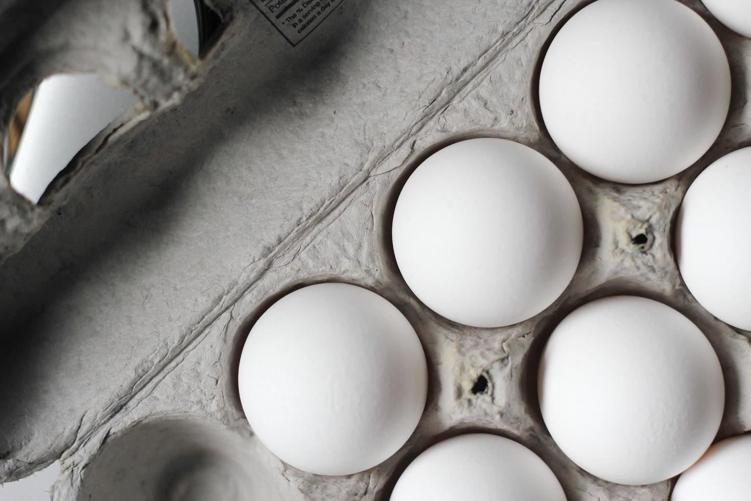 Egg whites in the ovary box are protein foods. 13589627 Stock Photo at