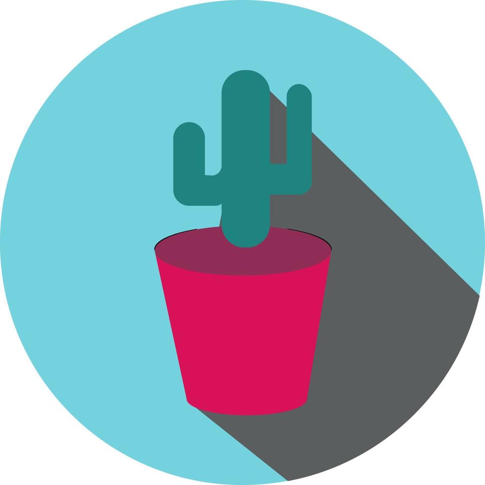 Office cactus, illustration, vector on a white background.