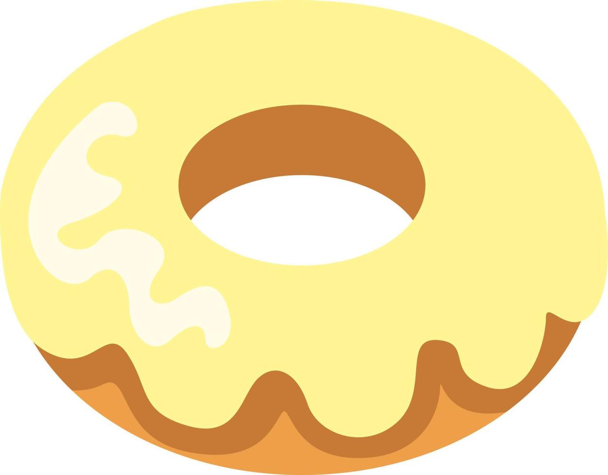 Donut with vanilla cream, illustration, vector on a white background