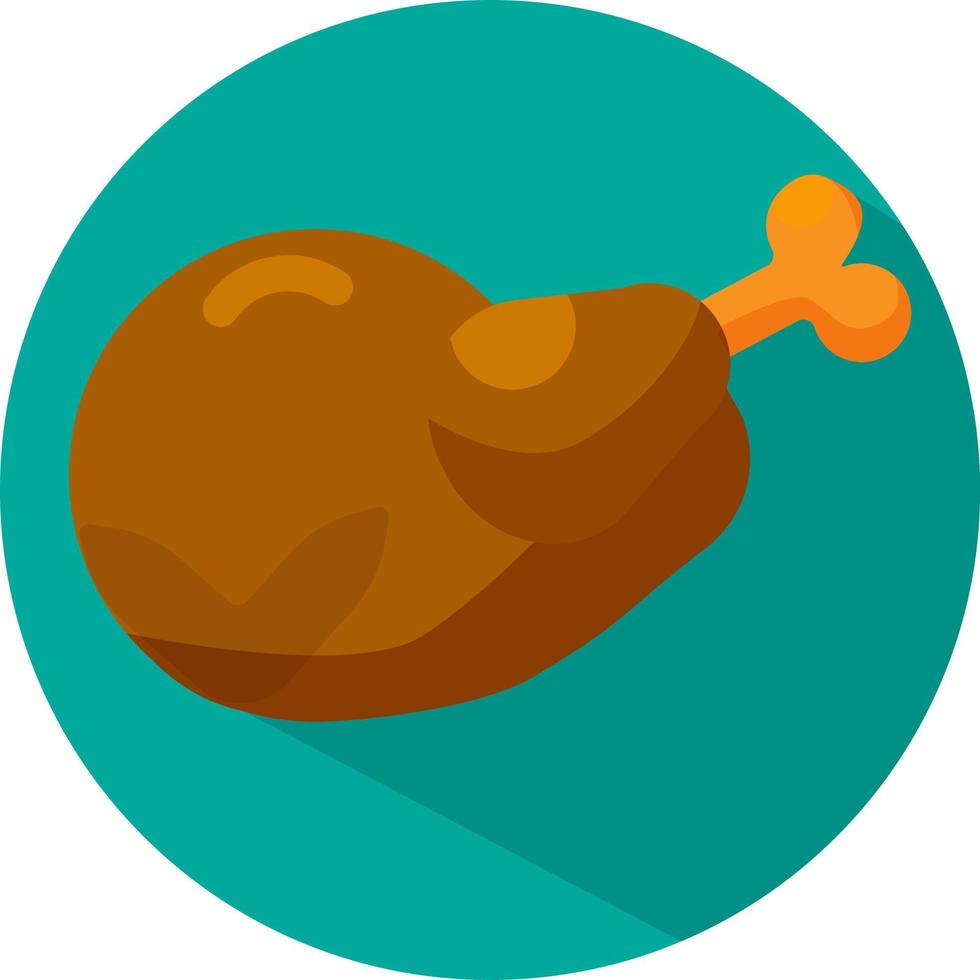 Roasted chicken, illustration, vector, on a white background. vector