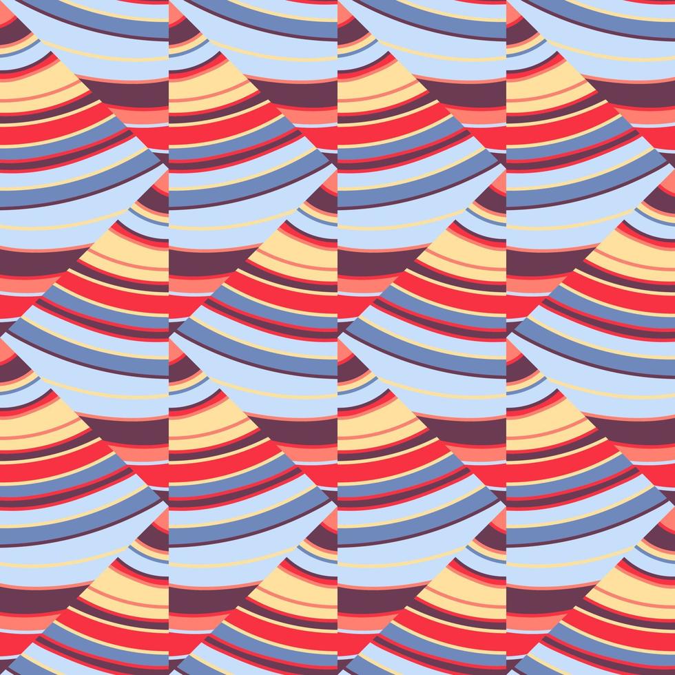 Wave mosaic seamless patern. Decorative lines wallpaper. Hand drawn linear geometric endless ornament. vector