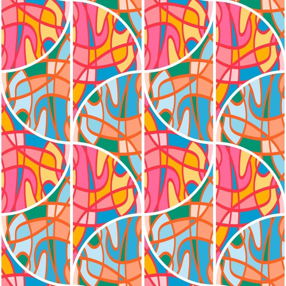 Seamless pattern in the form of a mosaic in retro style. Decorative abstract vintage ornament. vector