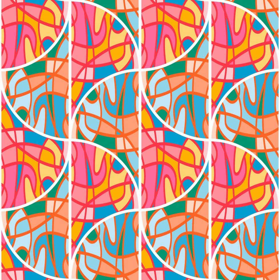 patrón impecable en forma de mosaico en estilo retro. ornamento vintage abstracto decorativo. vector