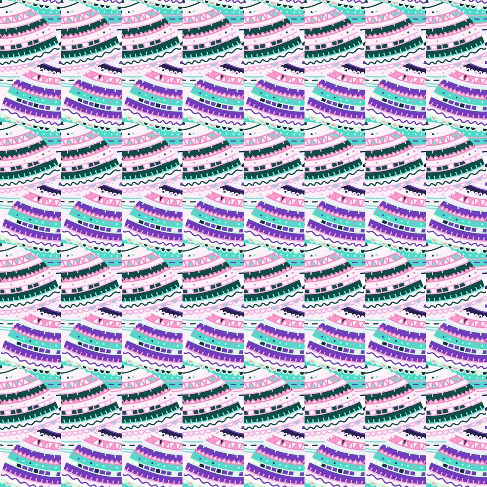 Tribal lines mosaic seamless pattern. Abstract geometric ethnic tile. Creative hand drawn ornament in folk style. vector