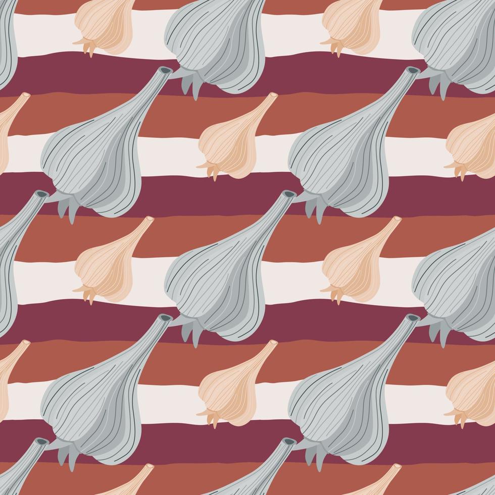 Hand drawn garlic seamless pattern. Doodle bulb of garlic endless wallpaper. vector