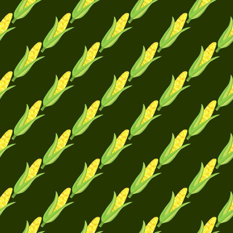 Corn plants seamless pattern. Corn cobs endless wallpaper. vector