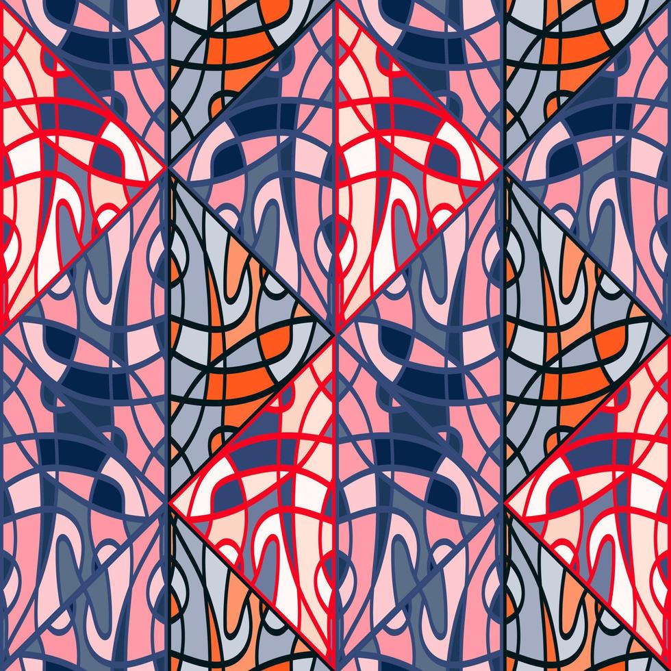 elegant mosaic of lines seamless pattern. Decorative abstract vintage ornament. vector