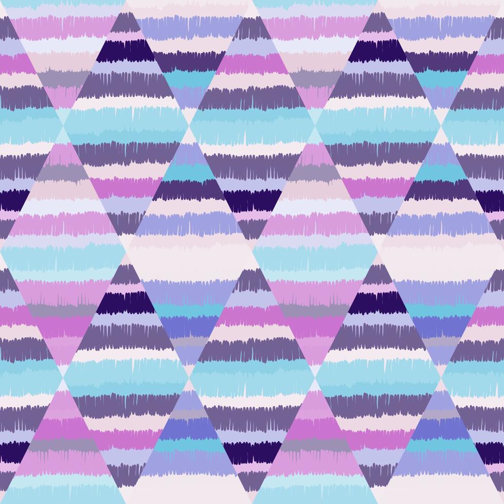 Hand drawn rhombus mosaic seamless pattern. Abstract ikat wallpaper. Vintage boho background. Freehand stripes backdrop. vector