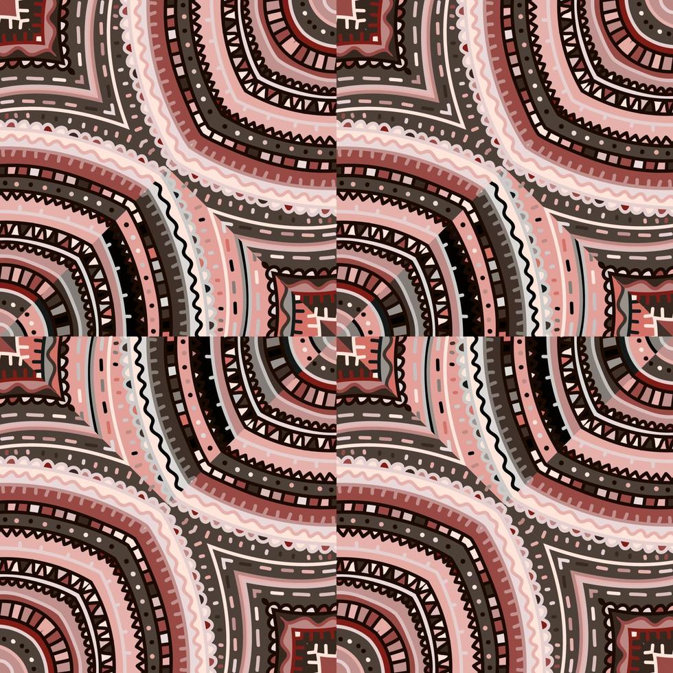 ornamento creativo dibujado a mano en estilo popular. líneas tribales mosaico de patrones sin fisuras. mosaico étnico geométrico abstracto. vector