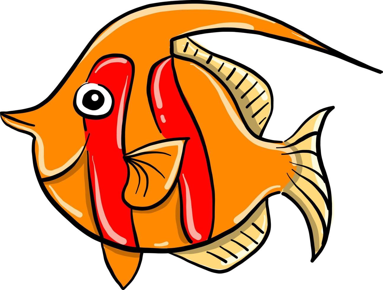 Orange fish, illustration, vector on white background