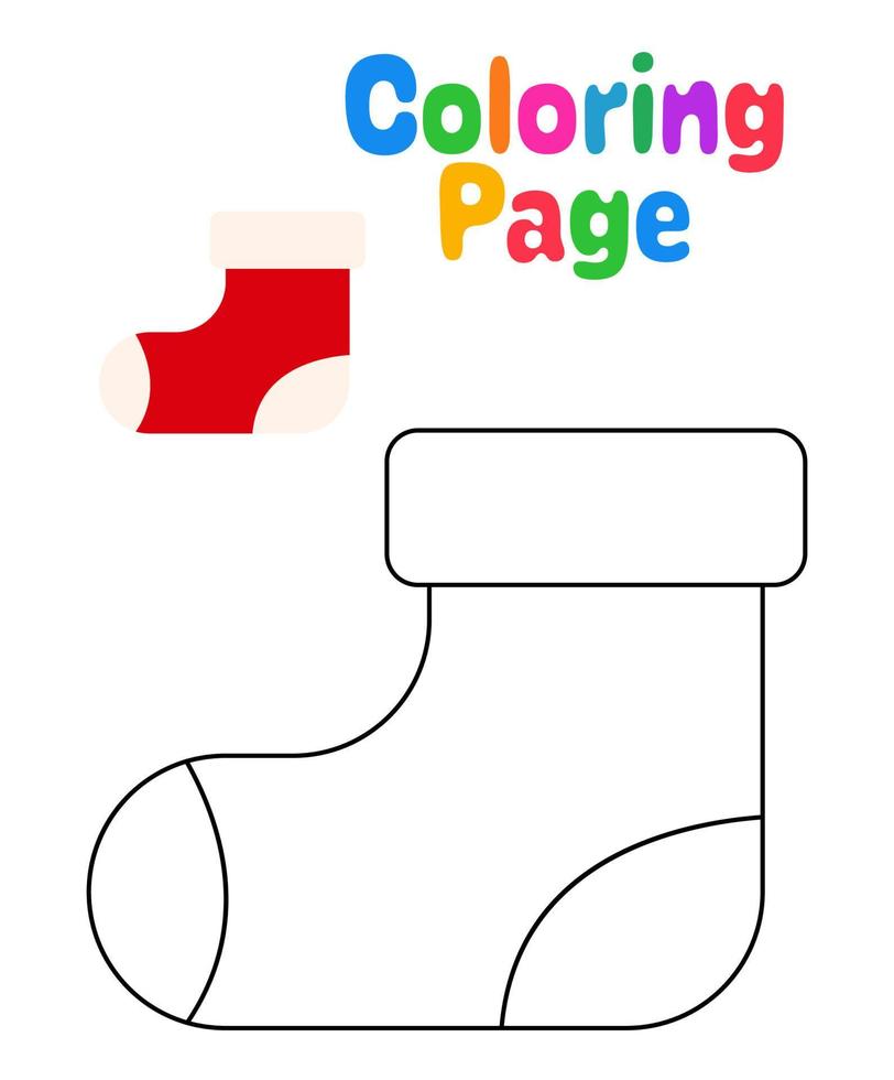 Coloring page with Elf shoe for kids vector