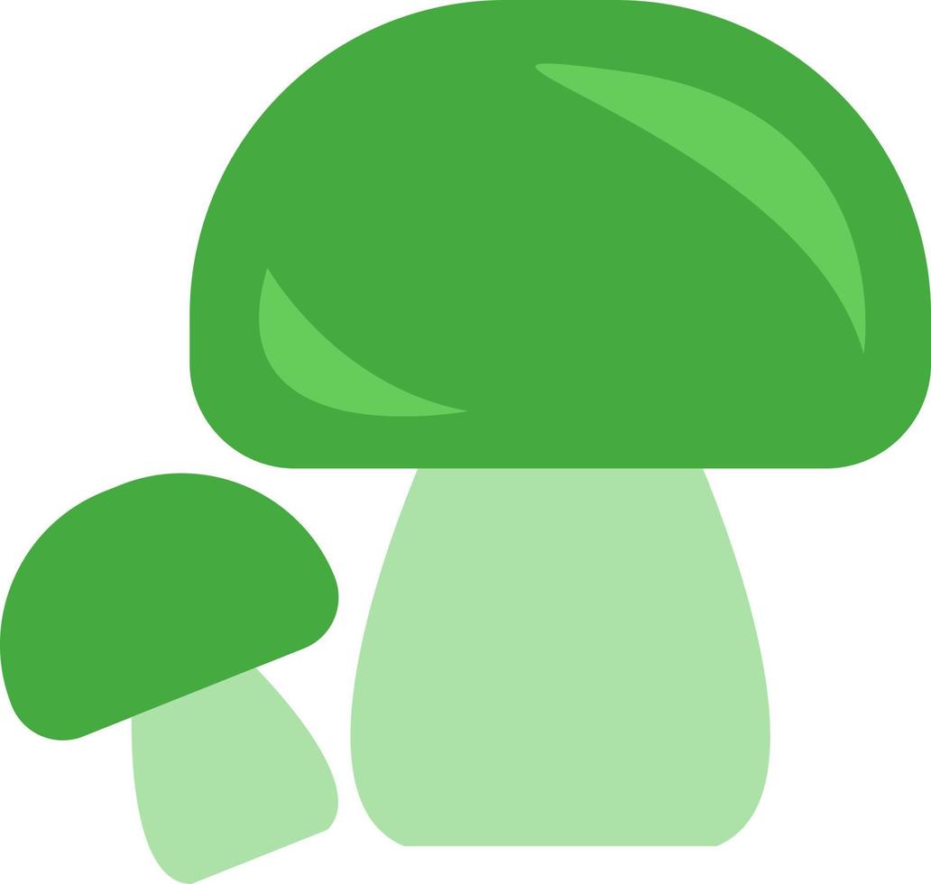 Magic green mushroom, illustration, vector on a white background.